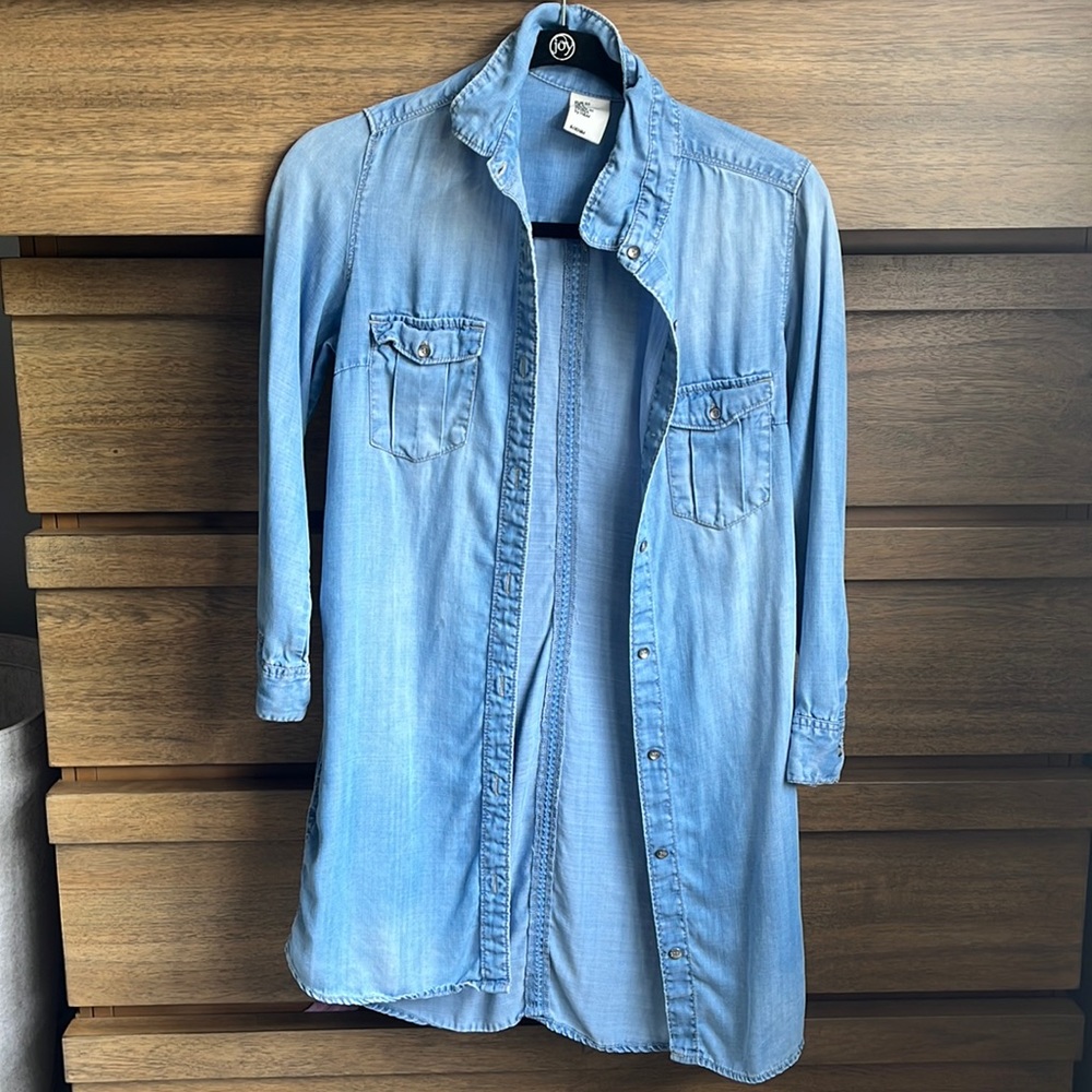 Not sleeve button down denim dress